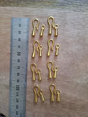 Hook And Eye Clasps For Jewellery Making. Gold Plated Brass. • £3.50