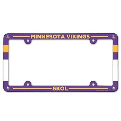 MINNESOTA VIKINGS ~ (1) NFL SKOL License Plate Frame Cover Holder Plastic ~ New! • $11.99