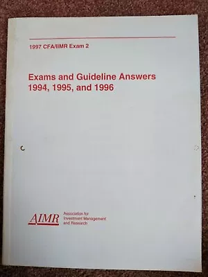CFA Exams And Guideline Answers Level 2  949596  • £35