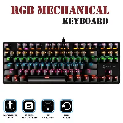 1PC SG550 SAS Gaming RGB Mechanical Keyboard TKL LED Wired • $52.99