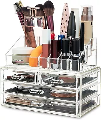 Acrylic Make Up  Organiser For Dressing Table Drawers Storage Cosmetic Box • £9.99