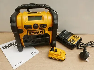 DeWalt DCR020 12v 18v Fm Digital Dab Radio 240v + DCB124 3 Ah Battery & Charger • £153.89