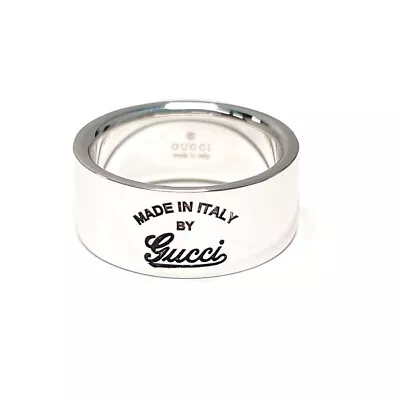 GUCCI Ring Silver 925 US 8(US Size) Cursive Logo Accessories Jewelry • $232.50