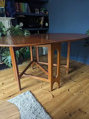 Vintage 1960s McIntosh Teak Drop Leaf Oval Round Dining Table • £100