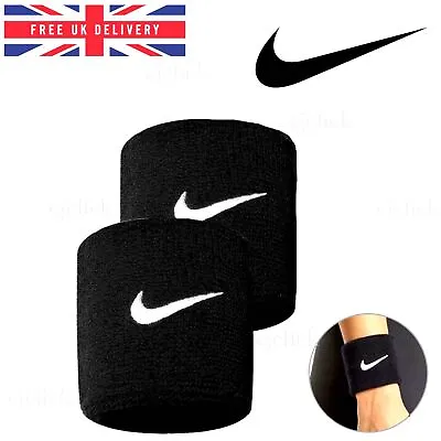 £5.99 • Buy Nike Swoosh Wristbands Sweatbands Gym Stretch Run Training Tennis Sport 2 Pack
