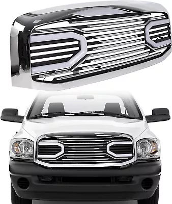 Chrome Front Big Horn Grille For 2006-2009 Dodge RAM 1500 2500 3500 (With Light) • $325