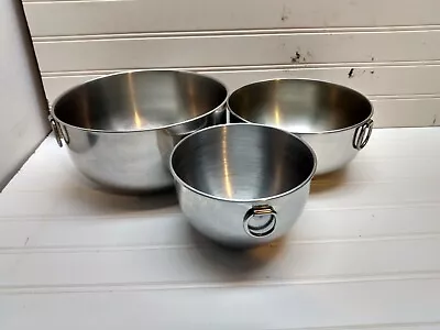 Revere Ware Baking 3pc Mixing Bowls Stainless Nest Storage Meal Prep Thumb Ring • $39.99