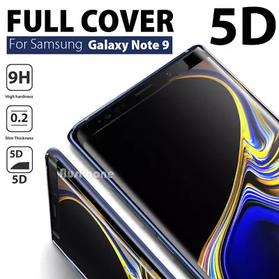 5D For Samsung S9+ S8 Plus Note 9 8 Tempered Glass FullCover Screen Protector • $8.95