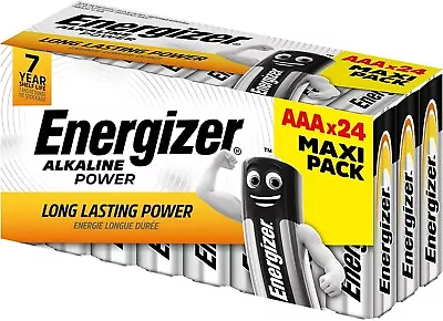 24 NEW Energizer AAA Alkaline Power Batteries MAXI  PACK LR03 LONGEST EXPIRY UK • £8.49