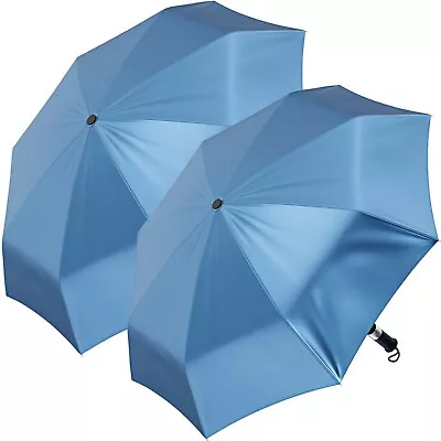 2-Pack Jones NY 3-Section Auto-Open Blue Umbrella Set For Rainy Day Protection • $15.99