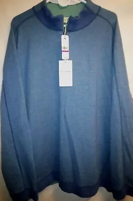 Tommy Bahama Flipsider Reversible Half Zip Sweater Men's XXL Blue/Aqua • $39.99