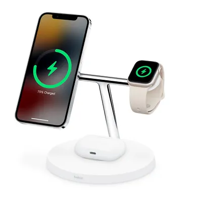 Belkin BoostCharge PRO 3-in-1 Wireless Charger With MagSafe For IPhone • £129.94