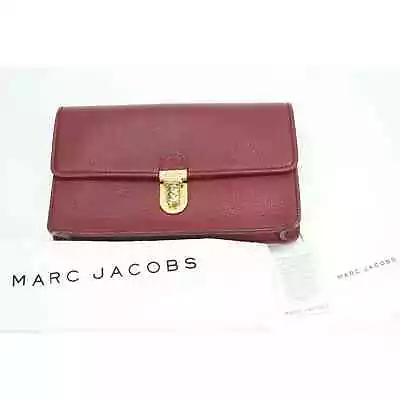 Marc Jacobs Leather Venetia Push Lock Front Clutch Bag $495 New Small Purse • $219.99