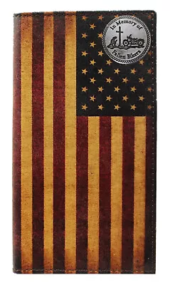 Classic Leather U.S. Flag Nocona Long Wallet - Custom • $54.99