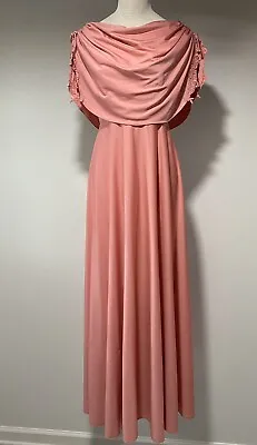 Vintage 1970’s Blush Pink Dress 34” Bust Drape Top Excellent Condition • $22