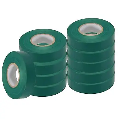 10PC PVC Electrical Insulating Tape Flame Retardent Green 19mmx22m High Quality • £11.19
