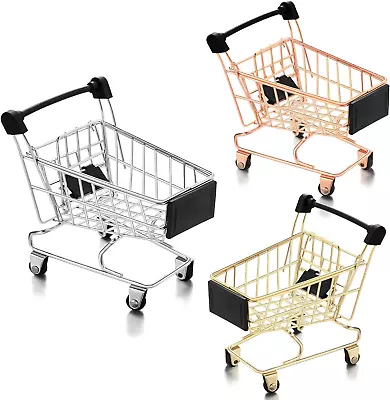 3 Pieces Small Shopping Cart 3 Colors Mini Shopping Cart Supermarket Handcart Sh • $27.99