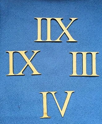 Set Of  4cm 7cm  Wooden MDF And Ply Roman Numeral Clock Numbers 3 6 912 Only • £2.75