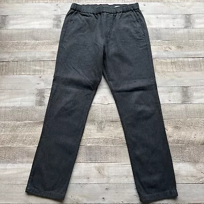 Outerknown Pants Mens Medium Charcoal Hemp Straight Leg Elastic Waist • $44.74