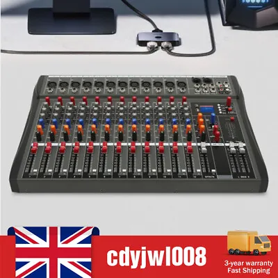 7/8/12Channel Professional Audio Mixer Sound Board Console Desk System Interface • £123
