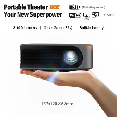 4K Mini Projector - HD 3D - Ultimate Home Cinema - Smart TV - WiFi Sync • £87.59