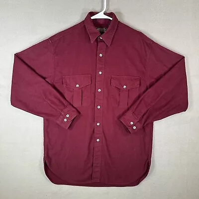 $12.91 • Buy Vintage Eddie Bauer Shirt Men Medium Red Chamois Flannel Long Sleeve Made In USA