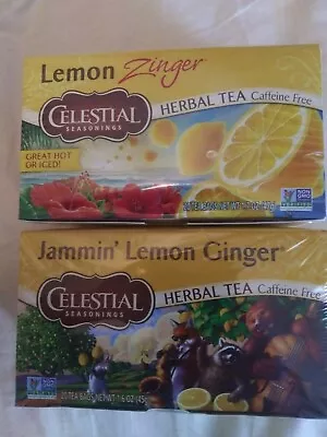 2 Box LOT Celestial Seasonings Lemon Zinger Lemon Ginger Teas • $8.99