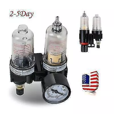 For Airbrush Compressor Oil Water Separator Filter Air Pressure Regulator USA • $17.99