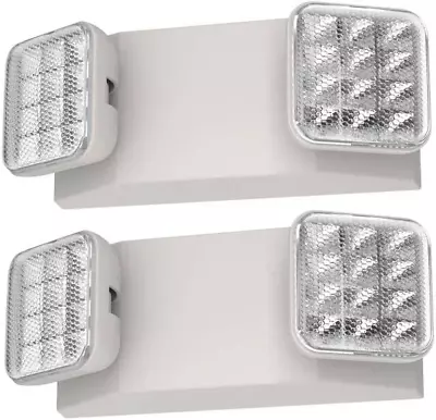 2 Packs Led Emergency Exit Light With Two Square Led Heads&Battery Powered Emerg • $142.59