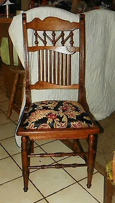 Quartersawn Oak Stick And Ball Desk Chair / Sidechair  (SC230) • $349