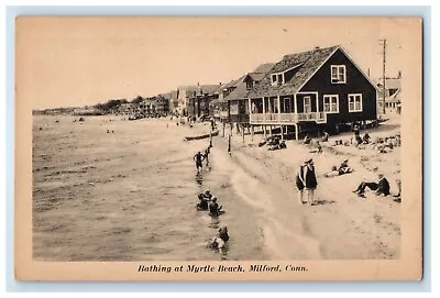 1947 Bathing At Myrtle Beach Milford Connecticut CT Posted Vintage Postcard • $14.98