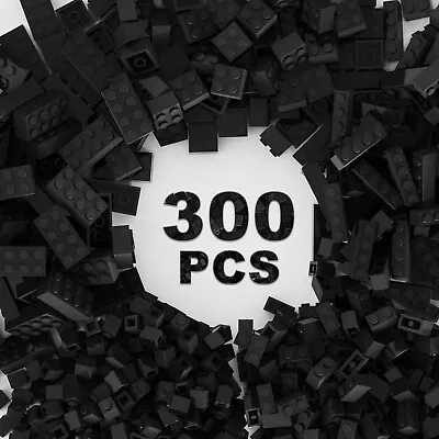 300pcs Black Classic Building Pieces Parts Basic Bricks Tiles Compatible Blocks • £35.99