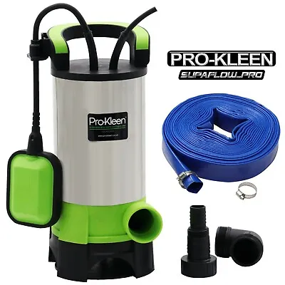 £94.99 • Buy Submersible Water Pump Electric Dirty Clean Pond Pool Well Flood 15m Hose 1100W