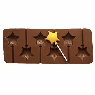 Silicone Star Lollipop Mould Chocolate Candy Lolly And Sticks Cupcakes Fondant • £4.95