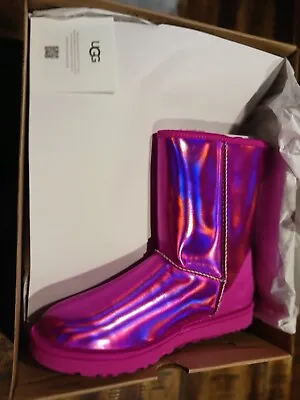 Ugg Australia  Women's Classic Short  Pink Iridescent  Boots Size 8.0 NIB • $105.99