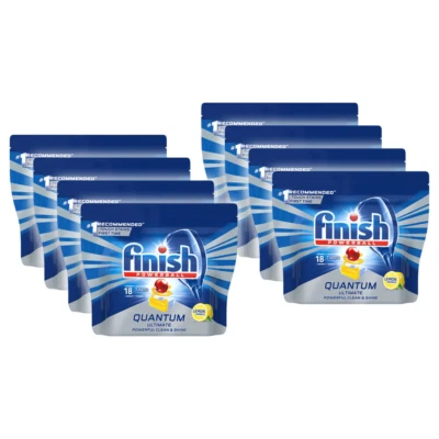 $49 • Buy Finish POWERBALL QUANTUM ULTIMATE Dishwasher Tablets Lemon Sparkle 144pc (8 X 18