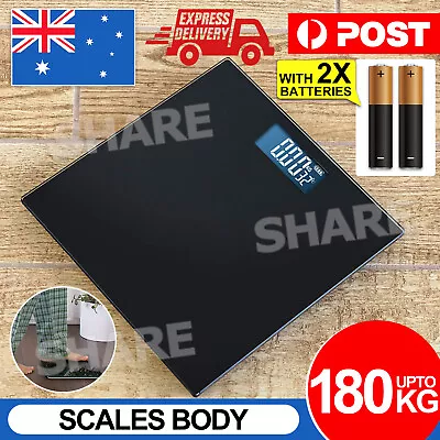 New 180KG Digital Personal Bathroom Weight Scale Scales Black Backlit • $17.95
