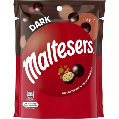 Maltesers Dark Chocolate Crunchy Balls Pouch 135g • $15