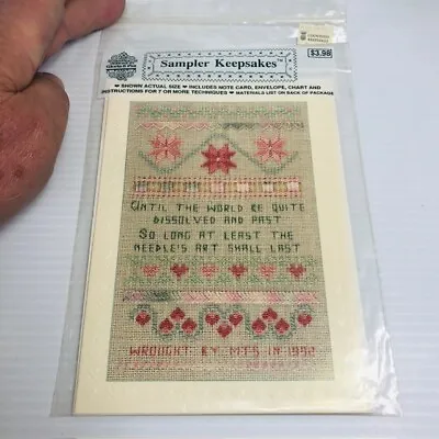 Needle's Art Sampler Cross Stitch Pattern Chart Sampler Keepsakes 1993 Vtg • $6.94