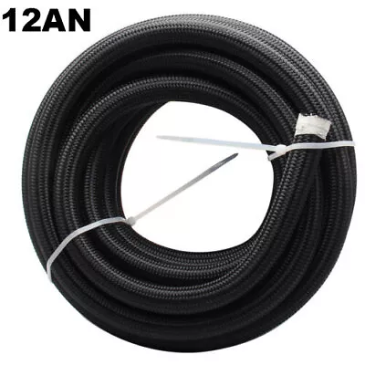 12AN Universal Braided Oil Fuel Line Hose Stainless Steel Nylon For 3/4  Tube • $49.88