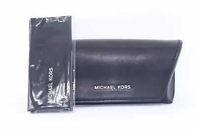 New Michael Kors Black Leather Flap Case Cloth Authentic Eyeglasses Sunglasses • $22.50