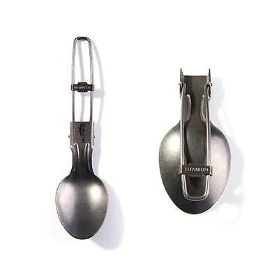 AMG Titanium Folding Spoon Camping Outdoor Lightweight Backpacking Cutlery • $23.09