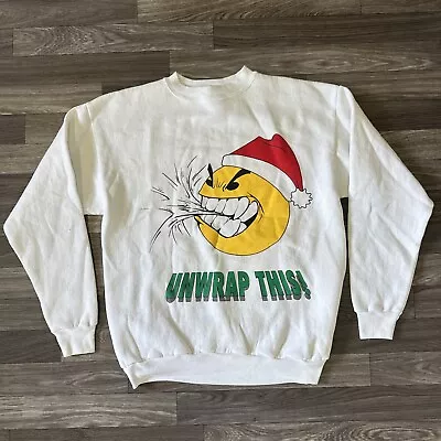 Vintage Tultex Pac-Man Crewneck Sweatshirt; “Unwrap This” Men’s Medium; USA • $35