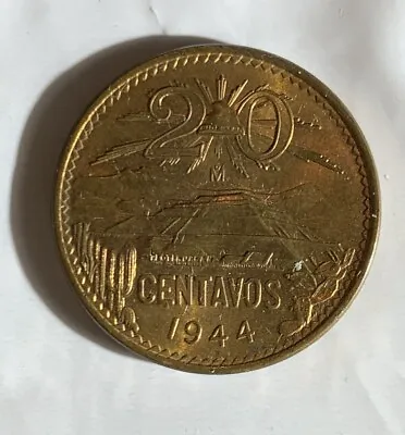 Mexico 1944 20 Centavos FULL RED BU • $19.99