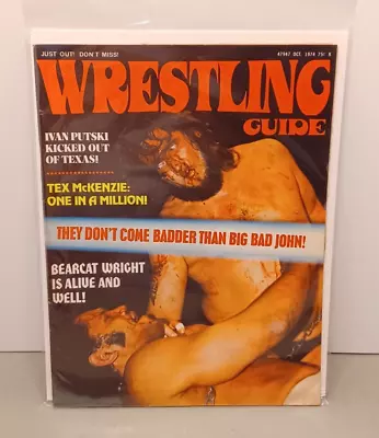 Vintage October 1974 Wrestling Guide Magazine Bearcat Putski Rex McKenzie • $9.99