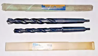 Two Brand New #2 Morse Taper Shank Drill Bits  9/16  & 23/32  Made In USA • $32