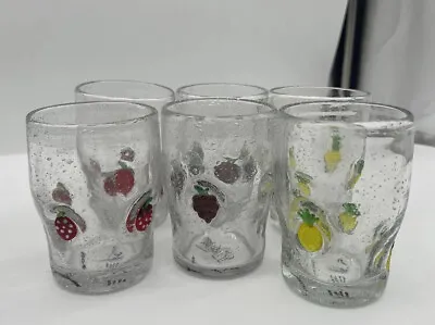 Anthropologie Galleon Bubble Glasses Strawberry Pineapple Grape Set Of 6 • $69.99