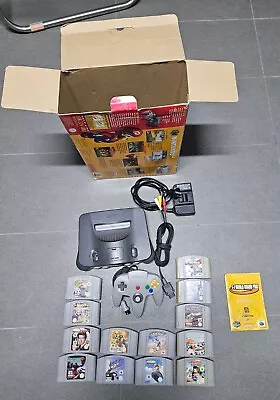 Nintendo 64 Console +Box PAL  Genuine Controller 13 Games Mario Kart007Diddy • $429.95