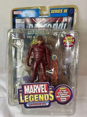 Marvel Legends Series III Daredevil Action Figure Toy Biz 2002 With Comic New • $27.99