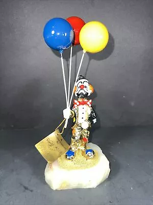 Ron Lee Clown Figurine ~ HOBO JOE WITH BALLOONS Vintage Sad Clown 24 Gold Plate • $24.99